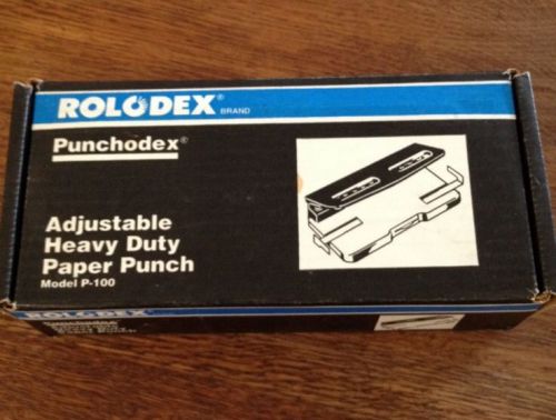 Vintage Rolodex Punchodex P-100 Adjustable Paper Hole Punch with 4 punch Heads