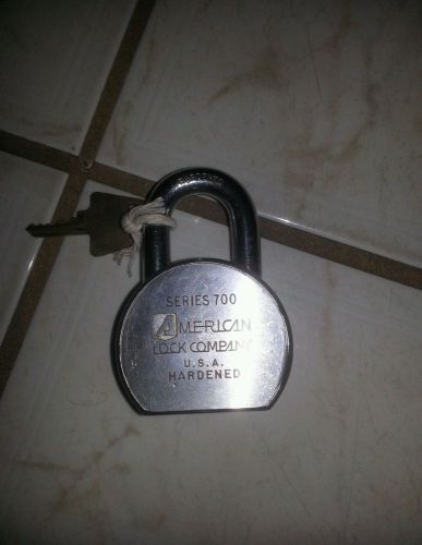 AMERICAN LOCK 700 SERIES PADLOCK--ORIGINAL AMERICAN BRASS KEY W/NUMBER