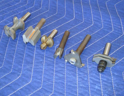 lot of 6) 1/2&#034; Shanks, Carbide tip, Industrial router bits, Amana, others