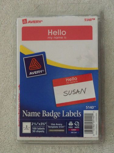 Avery 5140 Printable / Write Name Badge Labels, 100 Pack Stickers, Laser Inkjet