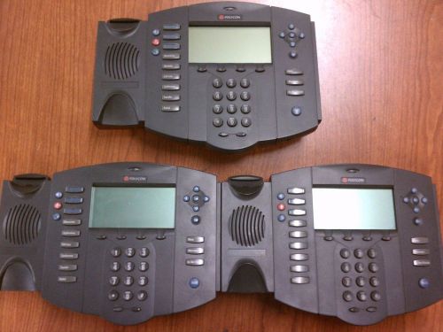 Lot of 3 Polycom SoundPoint IP 501 2201-11501-001 Phones  BASE ONLY / OO1241