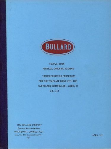 Bullard Bulletin Templa-Turn Chucking Machines