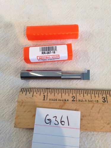 1 NEW MICRO 100 SOLID CARBIDE RETAINING RING BAR.   RR-087-16 (G361)