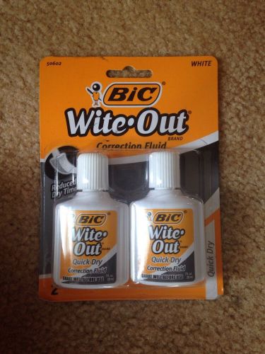 Bic Wite-Out Quick Dry Correction Fluid - 2 pack - white color writeout