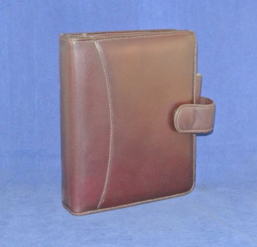 Compact 1.0&#034; Rings BURGUNDY Divided Leather FRANKLIN QUEST/COVEY Planner/Binder