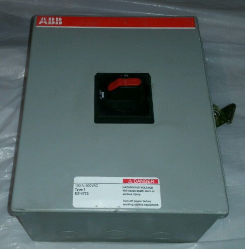 *brand new* abb e314773 100a 600 volt disconnect switch eot 100u3m1-s for sale