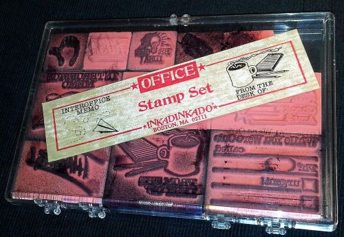 Vintage INKADOO Office Stamp Set, 11 Different Rubber Stamps for Office or Craft