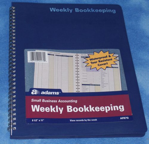 NEW ADAMS WEEKLY BOOKKEEPING RECORD BOOK 8 1/2&#034; X 11&#034; AFR70 BLUE VINYL COVER