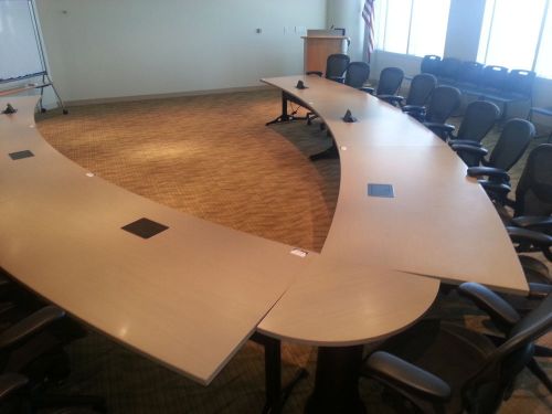 Herman Miller Conference or Training Room Table with Power and Data Modules