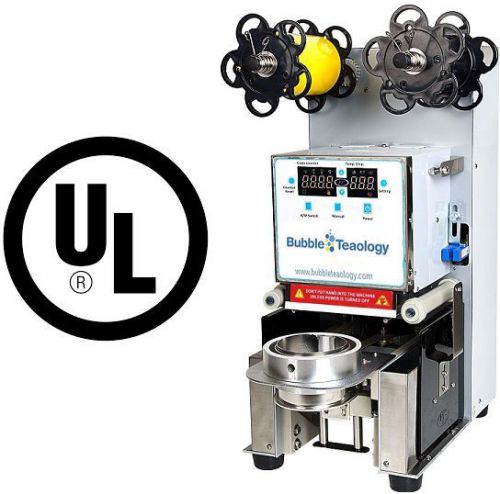 UL Automatic Bubble Tea Sealer Machine Electric Boba Cup Sealer Film LED Coffee
