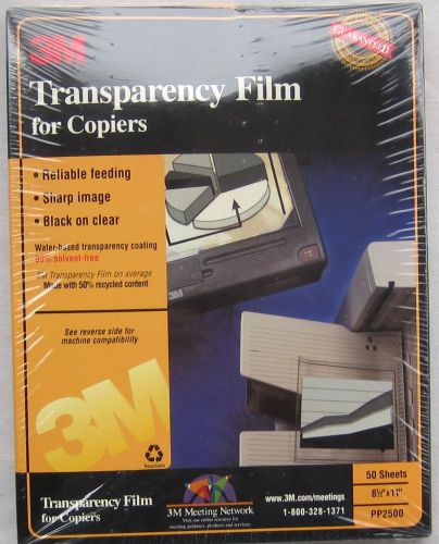 3M PP2500 Transparency Film For Copiers  50 Sheets  8 1/2  x 11 Guaranteed