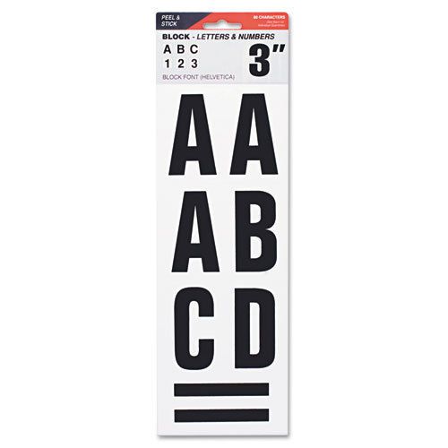 Letters, numbers &amp; symbols, adhesive, 3&#034;, black for sale
