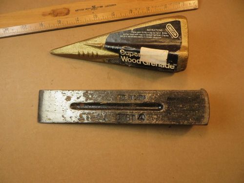1 LUDELL Steel Wood Splitting Wedge &amp; 1 OREGON Grenade Wedge - VGC