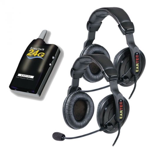 Eartec simultalk 24g (2) person wireless intercom system w/proline double hs&#039;s for sale