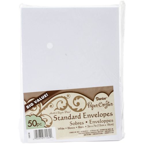 Smooth A7 Envelopes (5.25 Inch X 7.25 Inch) 50/Pkg-White 082676715600