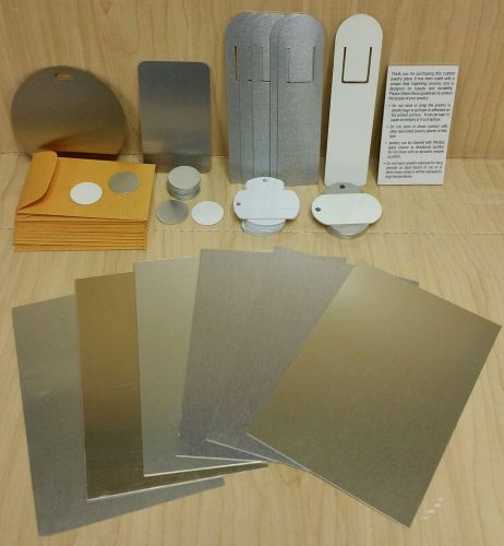 Aluminum blanks dog tags, bookmarks, circles, plates (engrave,stamp) misc lot for sale