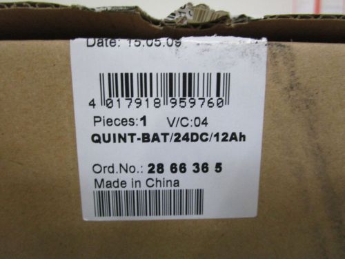 PHOENIX CONTACT BATTERY MODULE QUINT-BAT/24DC/12Ah *NEW IN BOX*