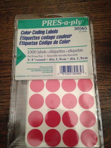 1008 RED Self-Adhesive Color-Coding 3/4&#034; round Labels