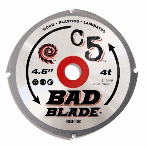 Kwik Tool KwikTool USA BBK450 C5 Bad Blade 4-1/2-Inch 4 Tooth With 1-Inch Arbor