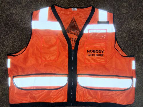 Carolina Safety Sport Reflective Vest, Zip with Pockets NEW Size 3XL Orange