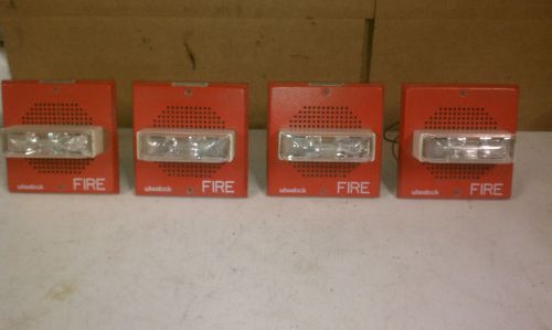 *LOT OF 4* Wheellock Fire Alarm and Strobe CH70-2415W-FR *Tested Working* V162