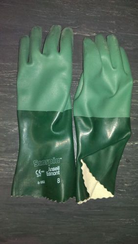 12 pair - Ansell Edmont Scorpio Gauntlet Neoprene Gloves 8-352 Size 8