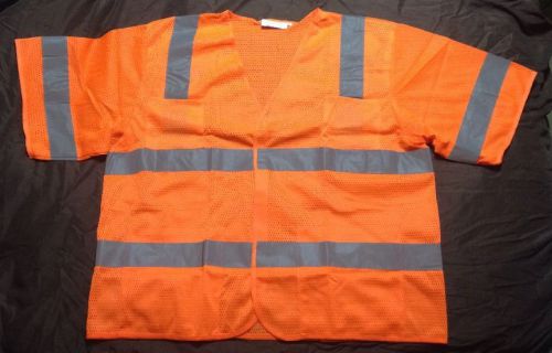 High visibility half sleeve mesh construction vest class 3 orange xl 4 pk ansi for sale