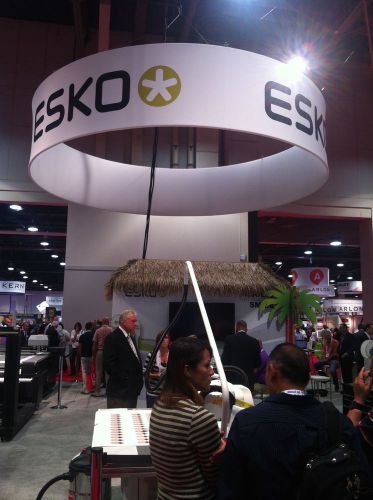 Hanging banner, 15ft Round circle x 32“ trade show display with custom print 