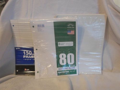 Filler Paper 400+ Sheets WIDE &amp; COLLEGE Ruled Notebook Paper 10 1/2&#034; X 8&#034;