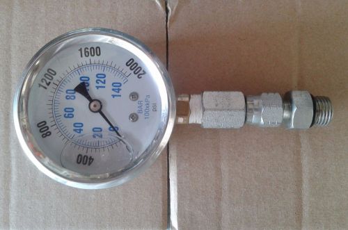 0-2000 PSI-KPA-BAR 2.5&#034; Liquid Filled Pressure Gauge