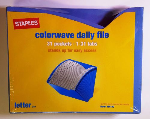 Staples colorwave 1-31 index, expanding files, letter, blue for sale