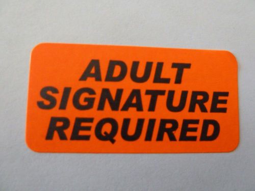 ADULT SIGNATURE REQUIRED 1&#034; x 2&#034; (20 labels) carrier notification stand out