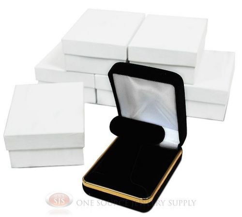 6 Piece T-Shape Black Velvet Earring Jewelry Gift Boxes 2 1/4&#034;W x 3&#034;D x 1 1/4&#034;H