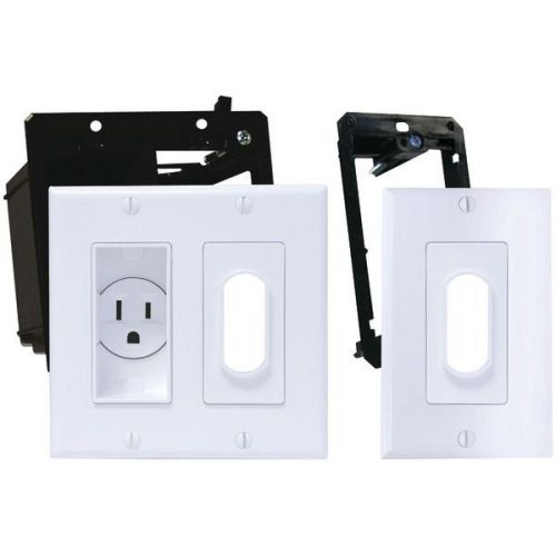 Midlite 2A4641-1G-W Decor Recessed Receptacle Kit &amp; Wireport w/Grommet