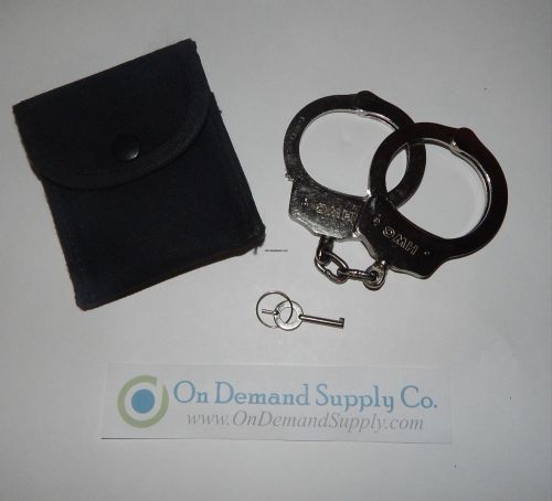 HWC Stainless Steal Police/Security Handcuff Set with Key &amp; Case - FREE SHIPPING