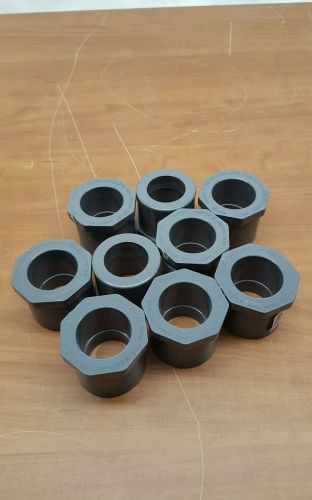 Lot of (9) charlotte pipe reducer bushing sch 80 pvc 1-1/2 &#034; x 1 &#034; gray for sale