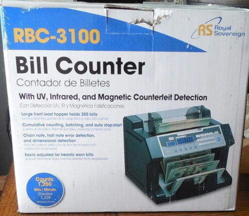 Royal Sovereign Auto Electric Bill Counter w/Counterfeit Detection Large Hopper