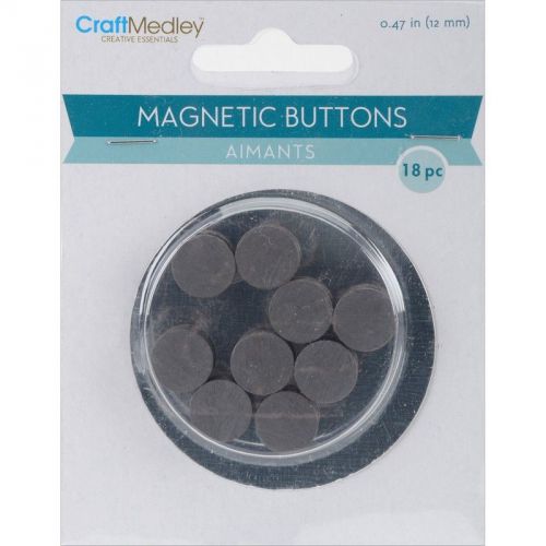 Multicraft Imports MCMT-042 Magnetic Buttons-12mm 18/Pkg NEW