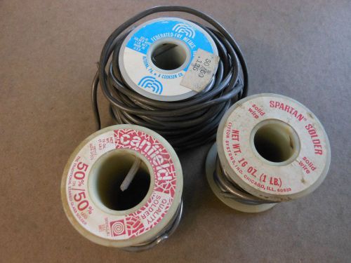 Solder 50/50 Three Spools Solid Core Net Weight 4 lbs 5 oz.