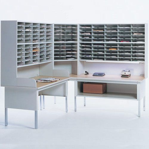 Mail sorter mailroom station furniture corner office system with riser &amp; table for sale