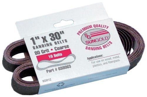 Sungold Abrasives 038087 1-Inch by 30-Inch 120 Grit Belt X-Weight Cloth Premium