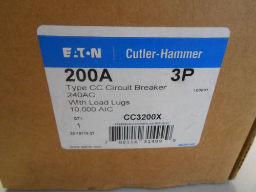 CUTLER HAMMER CC3200X 3/P 200 AMP 240 VOLT CIRCUIT BREAKER