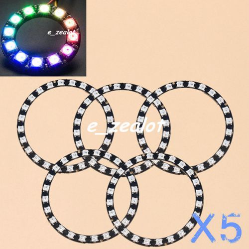 5pcs 12-bit rgb led ring ws2812 5050 perfect for arduino for sale