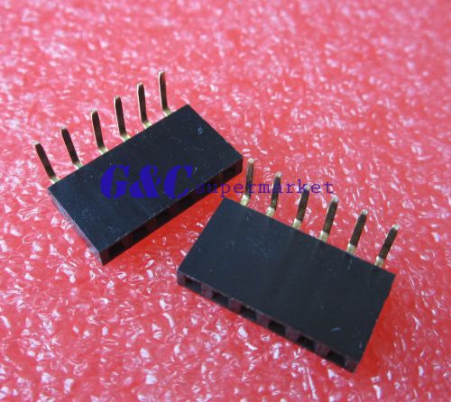 100pcs 1x6 pin 2.54mm right angle single row female pin header connector j1 for sale