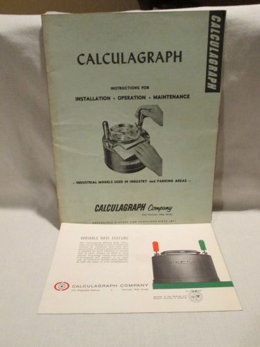CALCULAGRAPH 1963 OPERATING MANUAL AND ADVERTISING CARD BILLARD RATE CALCULATOR