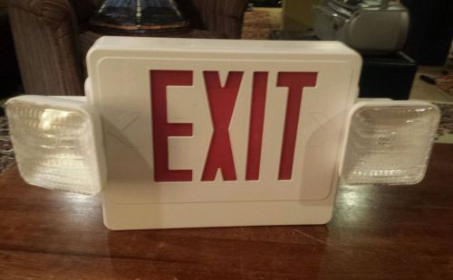 Exit sign with lights.  Lithonia?