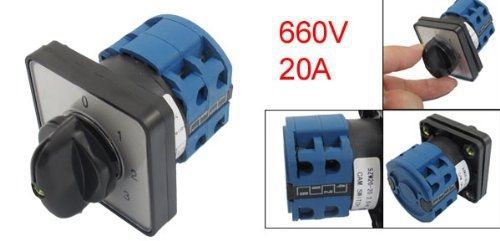 660V 20A 6 Terminals 4 Positions Rotary Cam Changeover Switch