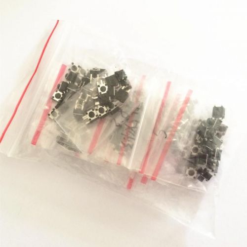 90Pcs 9kind 4.5*4.5mm Microswitch Tact Button Straight Pin/SMD/ Side Switch Kit