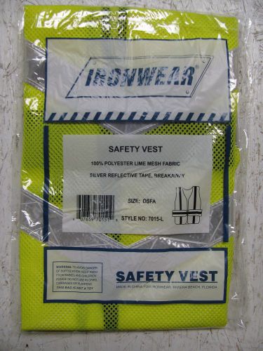 Ironwear Lime Reflective Safety Vests 1pcs. 7015-L One Size Fits All NIP