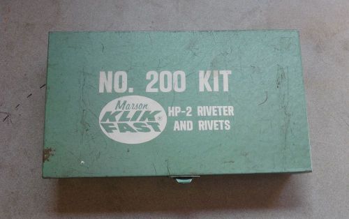 VINTAGE MARSTON No. 200 RIVET KIT HP-2 RIVETER PLUS SOME RIVETS U.S.A.